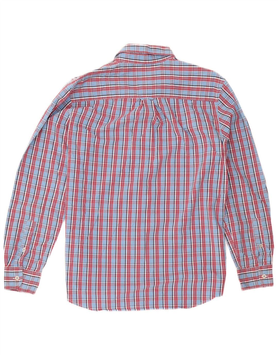 Chaps Mens Shirt Medium Blue Check Cotton