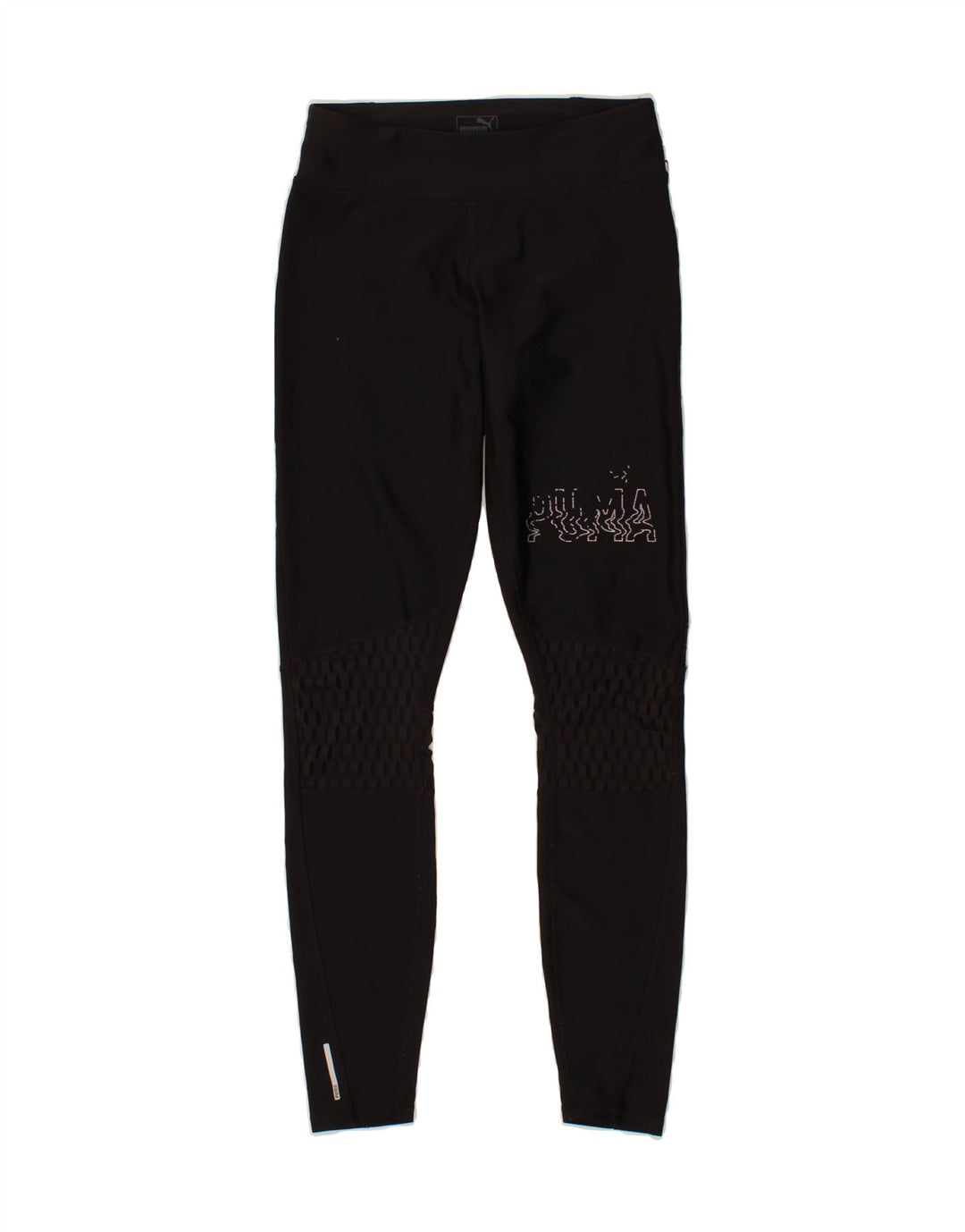 PUMA Womens Graphic Leggings UK 10 Small Black Polyester Vintage Puma and Second-Hand Puma from Messina Hembry 