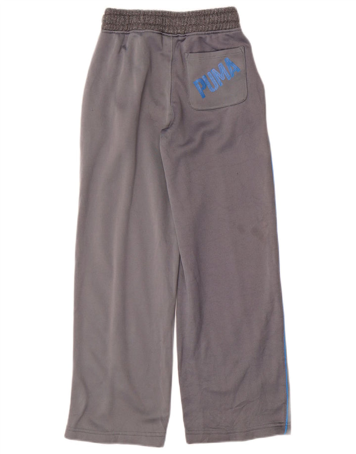 Puma Boys Graphic Tracksuit Trousers 7-8 Years Small Grey Polyester