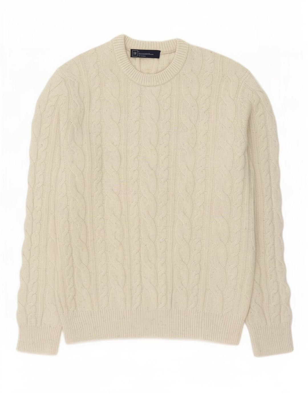 Gap Mens Crew Neck Jumper Sweater Large Beige Lambswool