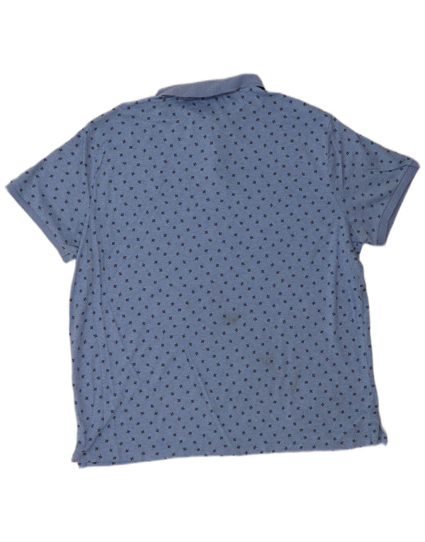 POLO RALPH LAUREN Mens Custom Slim Fit Polo Shirt 2XL Blue Spotted