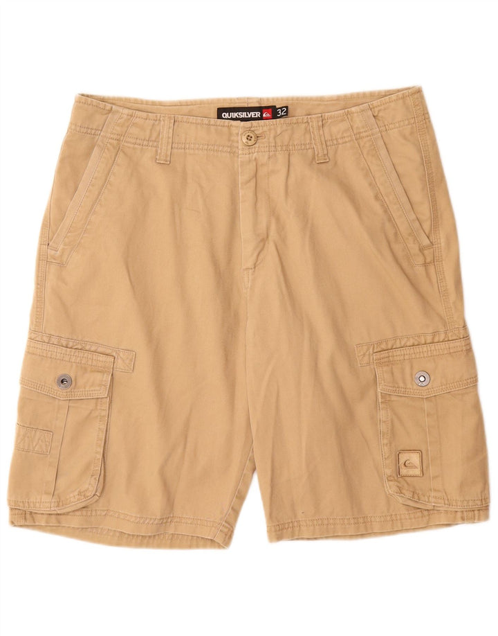 QUIKSILVER Mens Cargo Shorts W32 Medium  Beige Cotton