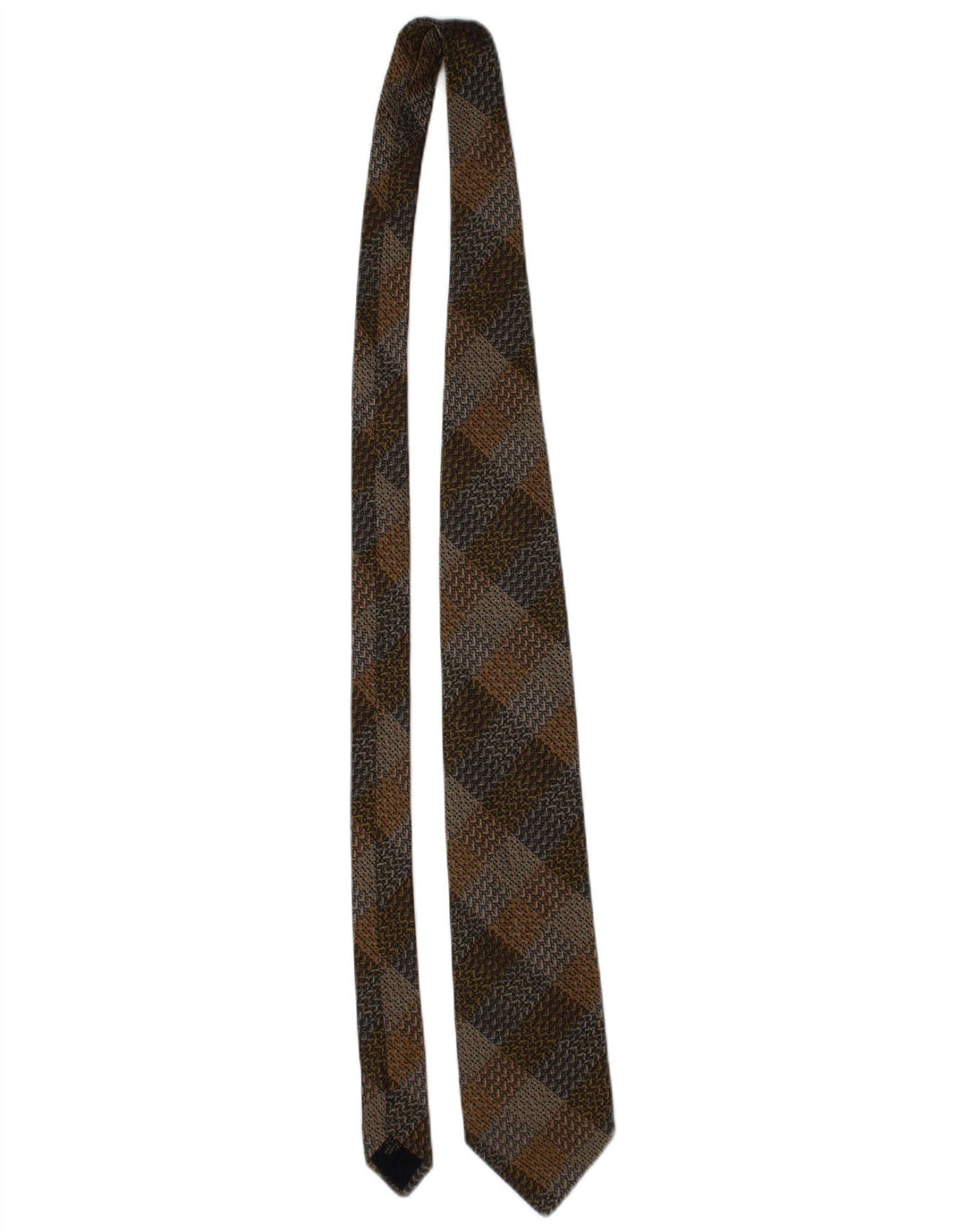 Missoni Mens Cravatte Tie One Size Brown Plaid Silk Designer