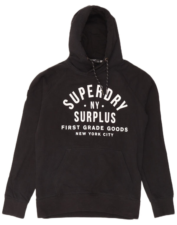 Superdry Mens Graphic Hoodie Jumper Medium Black Cotton