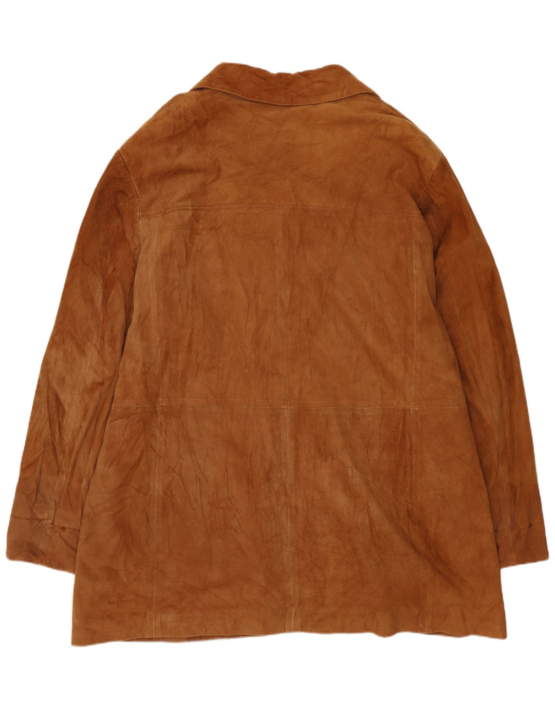 VINTAGE Womens Suede Overcoat UK 20 2XL Beige Leather