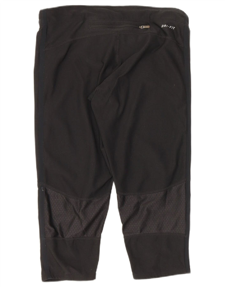 Nike Womens Capri Leggings UK 8 Small Black Spotted Polyester