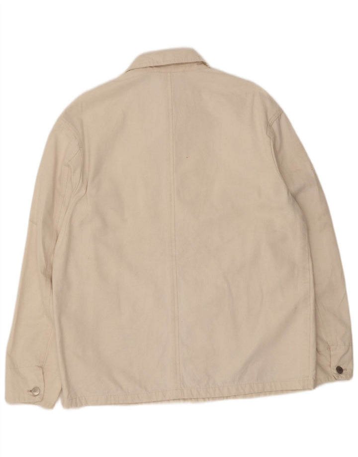 Zara Mens Utility Jacket UK 40 Large Beige Cotton