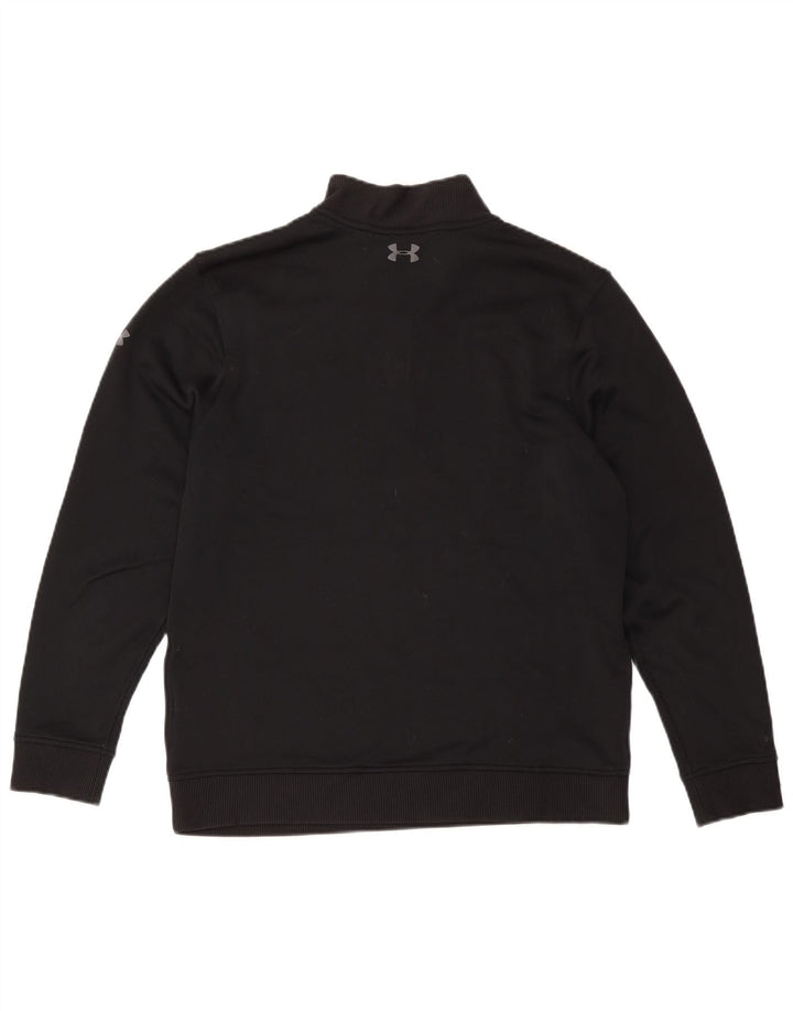 Under Armour Mens Zip Neck Sweatshirt Jumper Medium Black Polyester