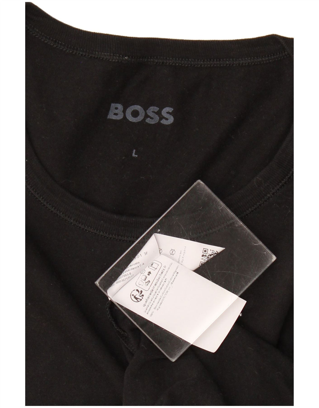 HUGO BOSS Womens T-Shirt Top UK 14 Large Black Cotton