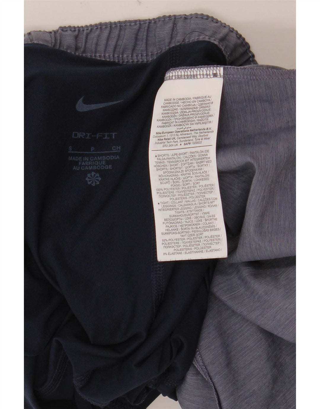 NIKE Womens Dri Fit Sport Shorts UK 10 Small  Blue Colourblock Polyester