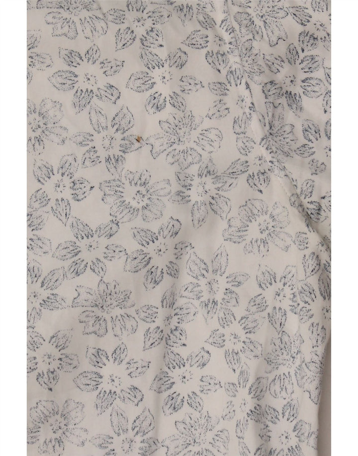 Ted Baker Mens Shirt Size 3 Medium White Floral Cotton