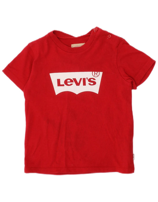 LEVI'S Baby Boys Graphic T-Shirt Top 18-24 Months Red Cotton