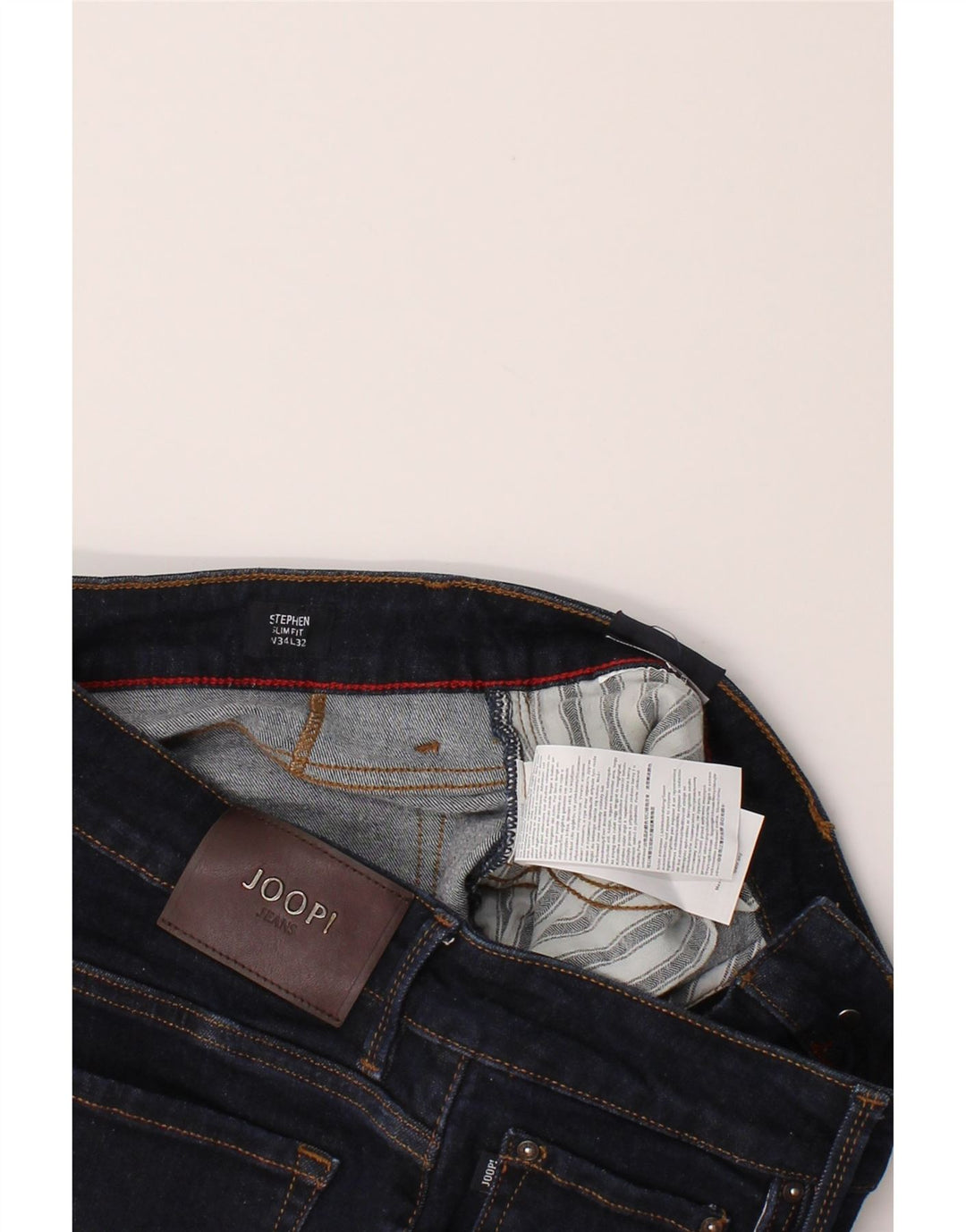 JOOP Mens Stephen Slim Jeans W34 L29 Navy Blue Cotton Vintage Joop and Second-Hand Joop from Messina Hembry 