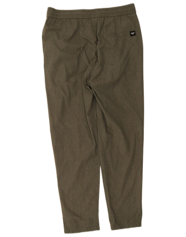 Emporio Armani Mens Tapered Chino Trousers IT 48 Medium W32 L28 Khaki