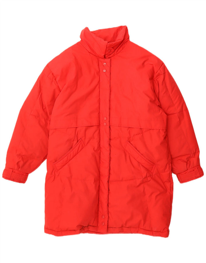 Vintage Womens Oversized Padded Coat EU 36/38 Small Red Polyester