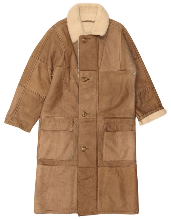 LORINGHOVEN Mens Shearling Overcoat UK 36 Small Beige Lambskin