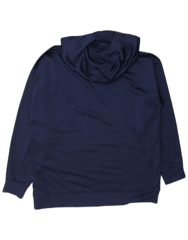 Dkny Mens Graphic Hoodie Jumper Medium Navy Blue Polyester