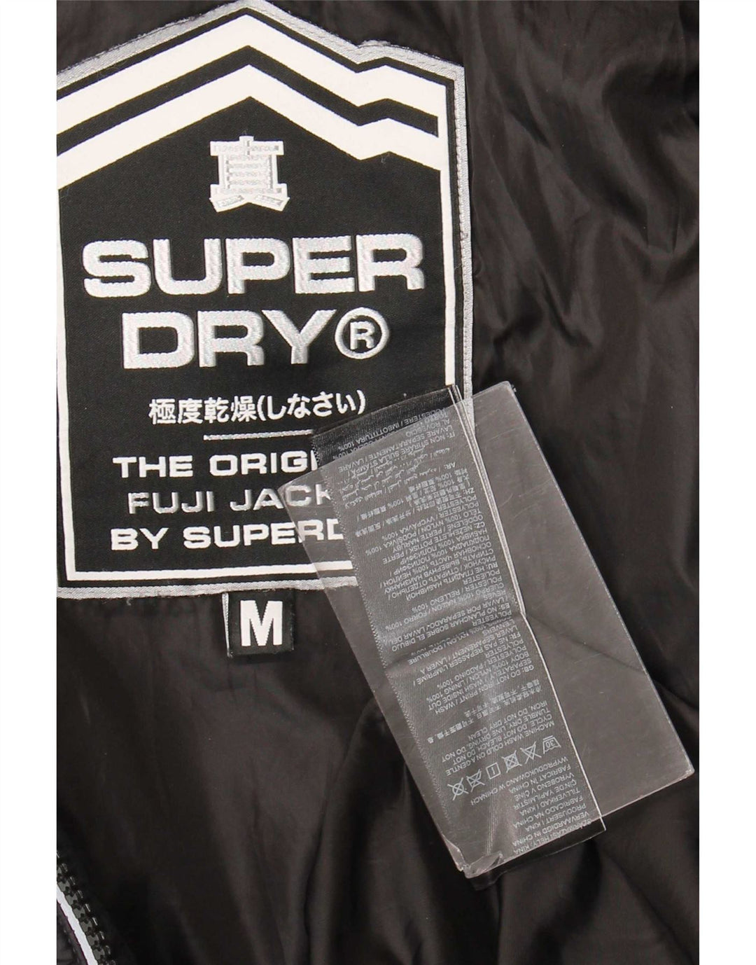Superdry Mens Padded Jacket UK 38 Medium Black Nylon