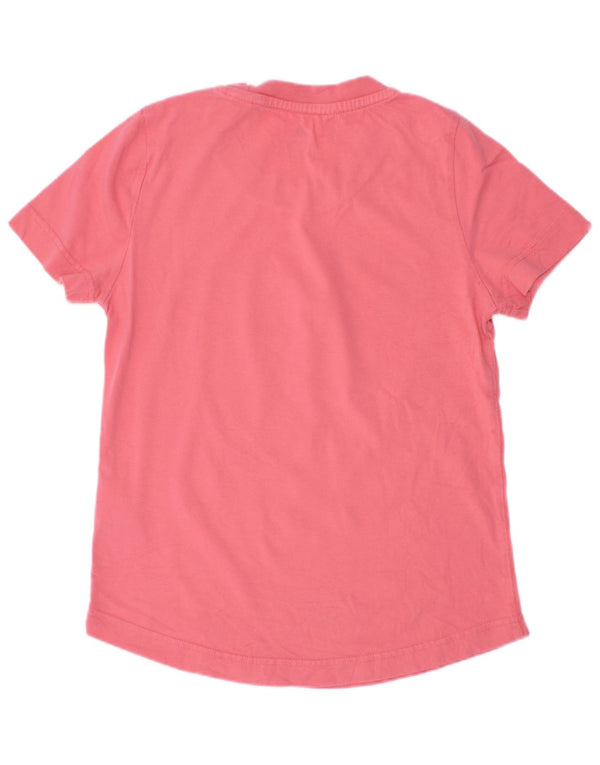 Adidas Girls Graphic T-Shirt Top 9-10 Years Pink Floral Cotton