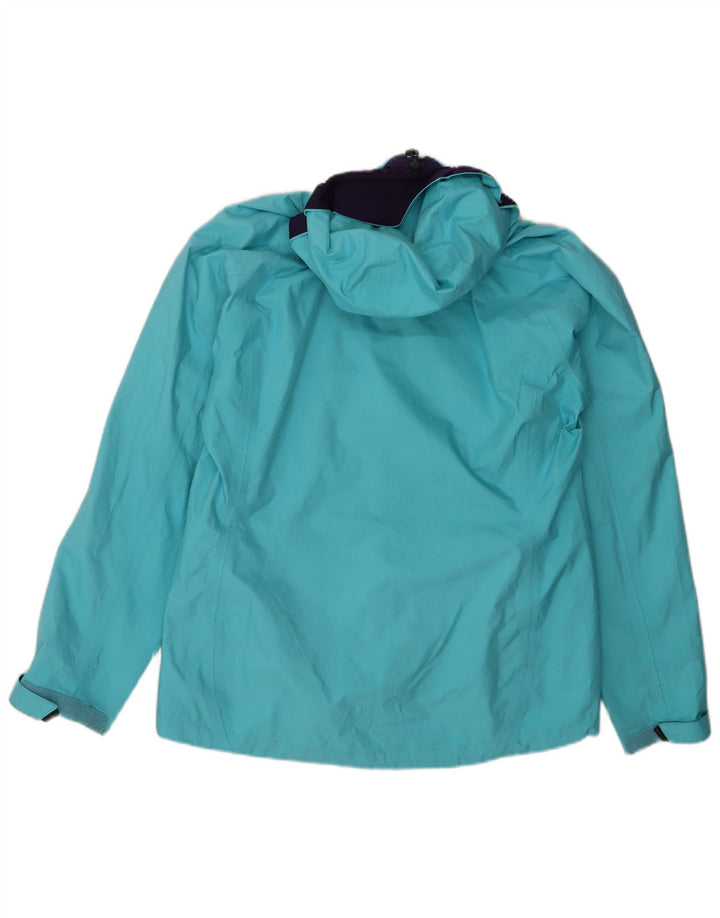 Adidas Womens Clima Proof Hooded Raincoat UK 16 Large Blue Polyester