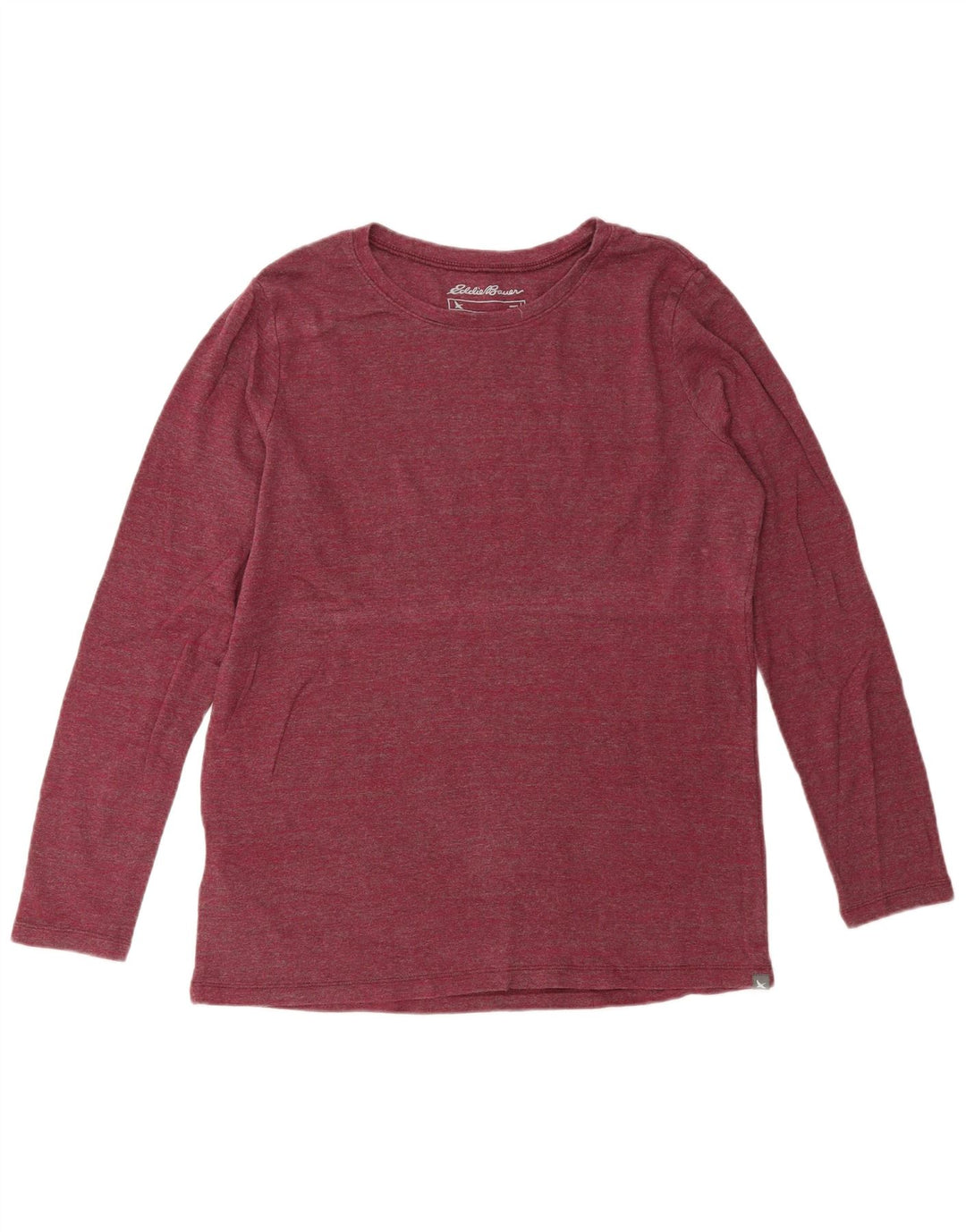 Eddie Bauer Womens Top Long Sleeve UK 14 Large Burgundy Cotton