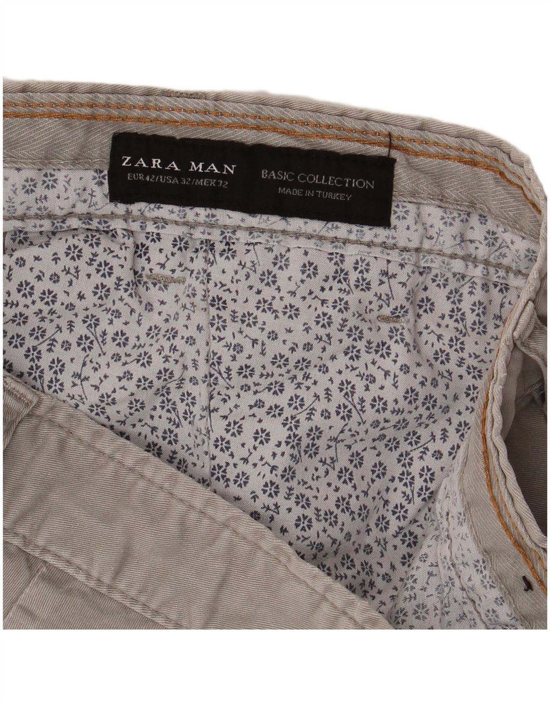 Zara Mens Chino Shorts EU 42 Large W32  Grey