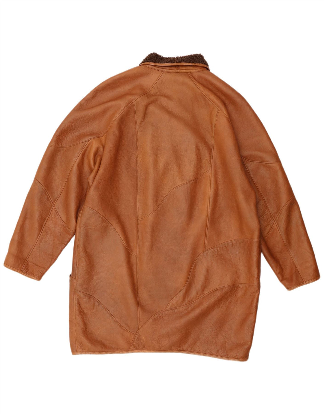 Vintage Womens Shearling Coat UK 18 XL Brown