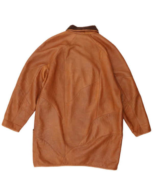 Vintage Womens Shearling Coat UK 18 XL Brown