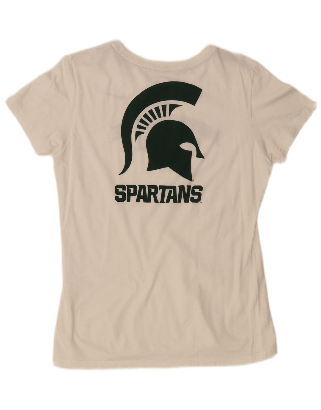 NIKE Womens Michigan State Graphic T-Shirt Top UK 12 Medium Off White