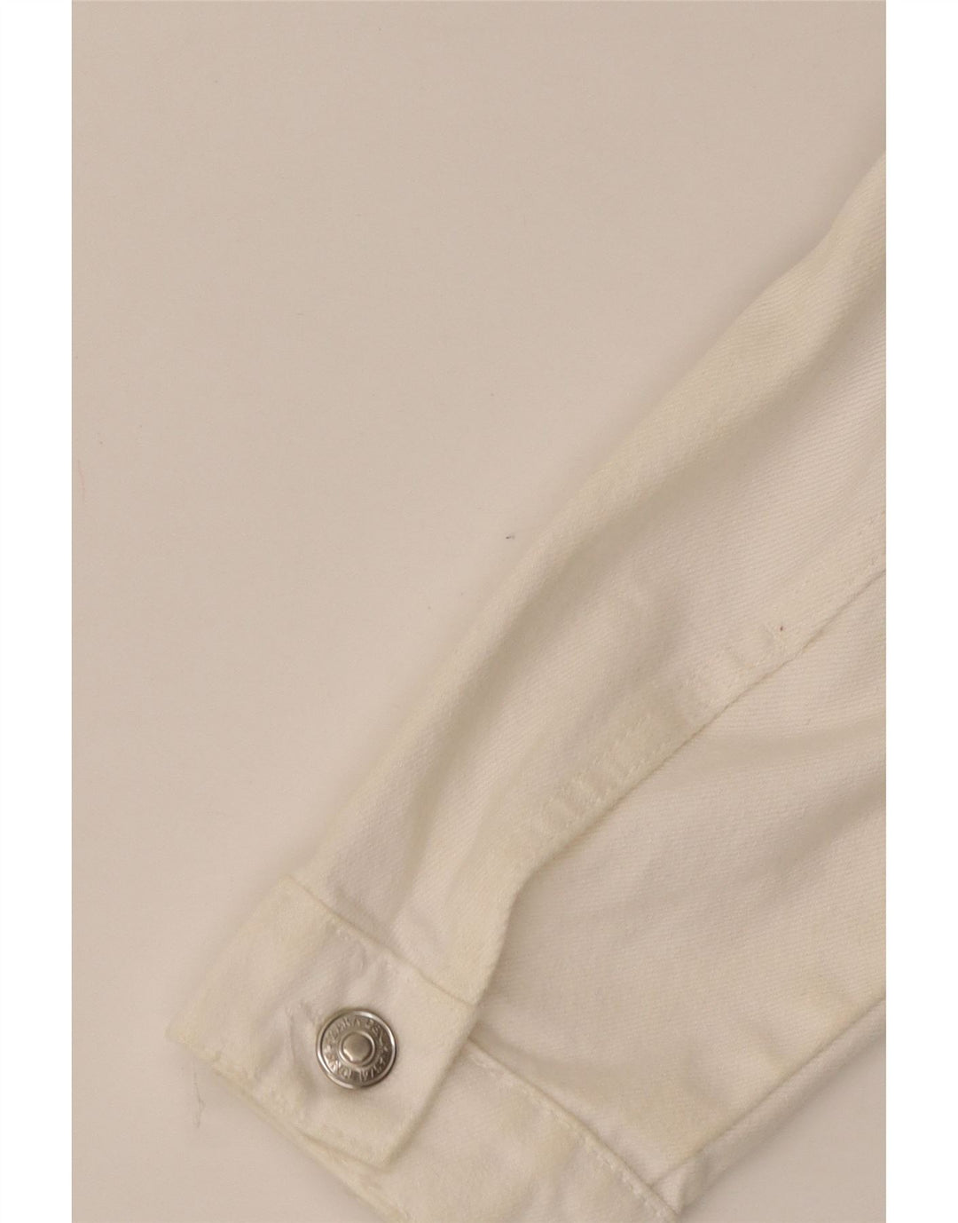 Zara Mens Graphic Denim Jacket UK 40 Large White Cotton