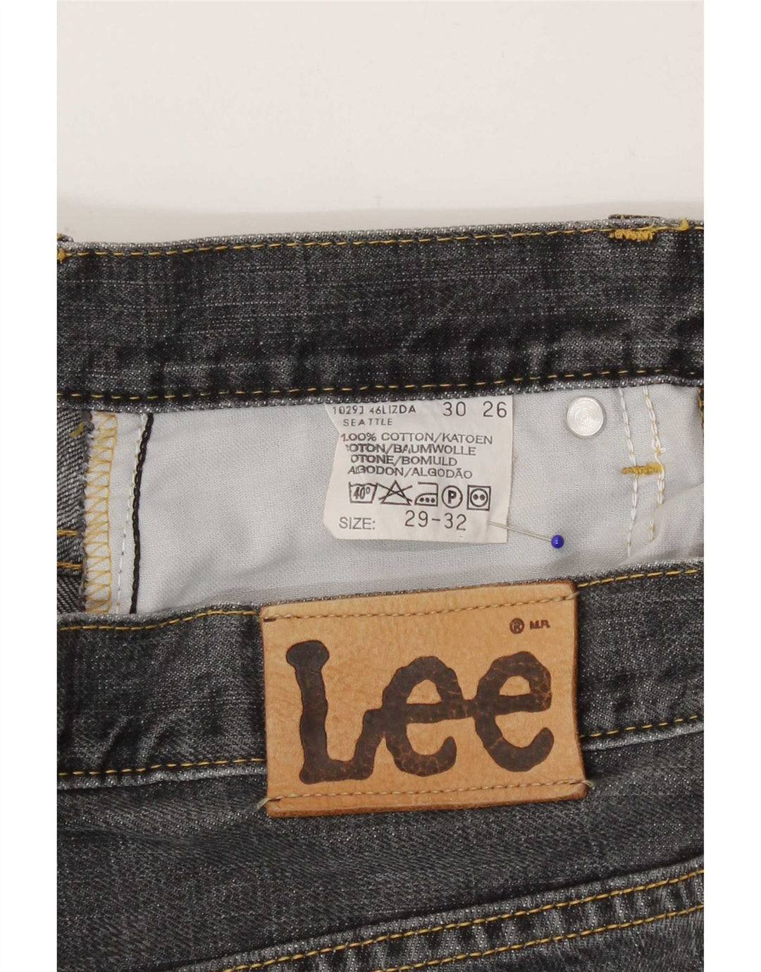 Lee Womens Straight Jeans W29 L32 Grey Cotton