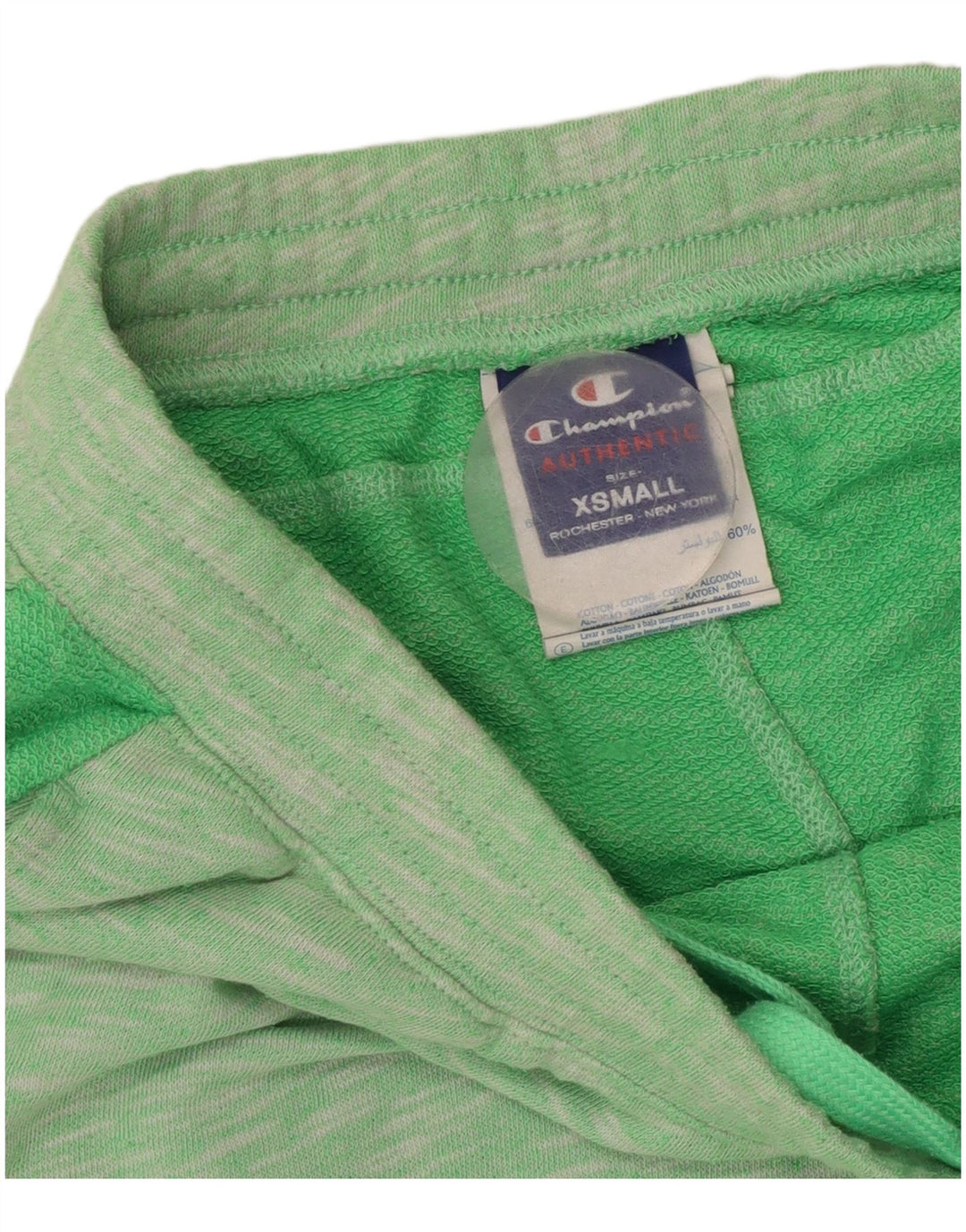 CHAMPION Womens Graphic Sport Shorts UK 6 XS  Green Flecked Polyester