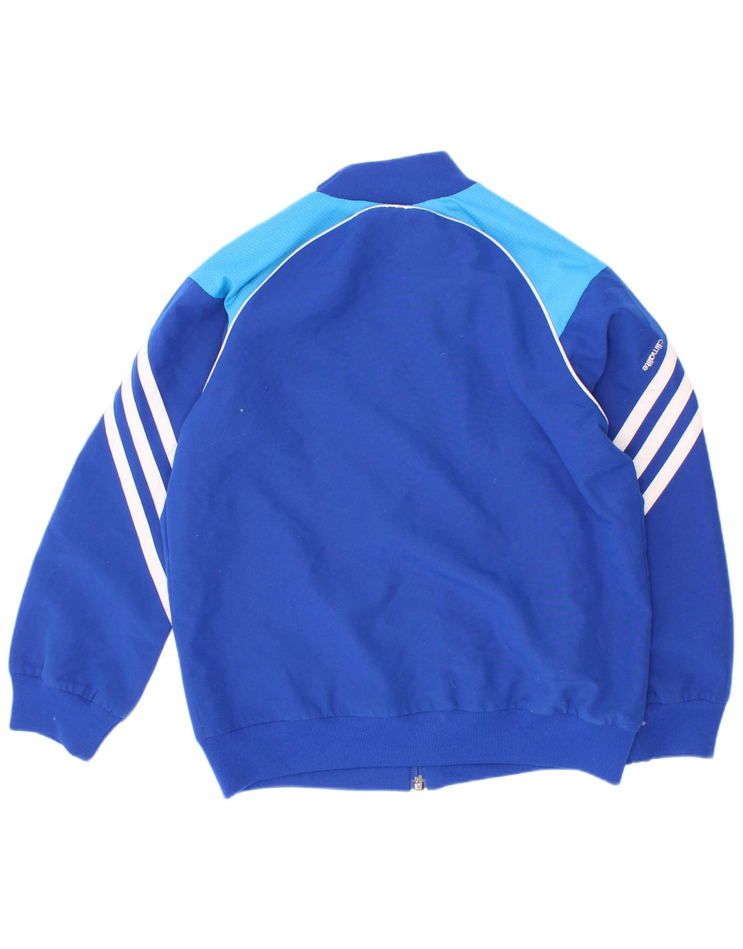 Adidas Boys Tracksuit Top Jacket 7-8 Years Blue Colourblock Polyester