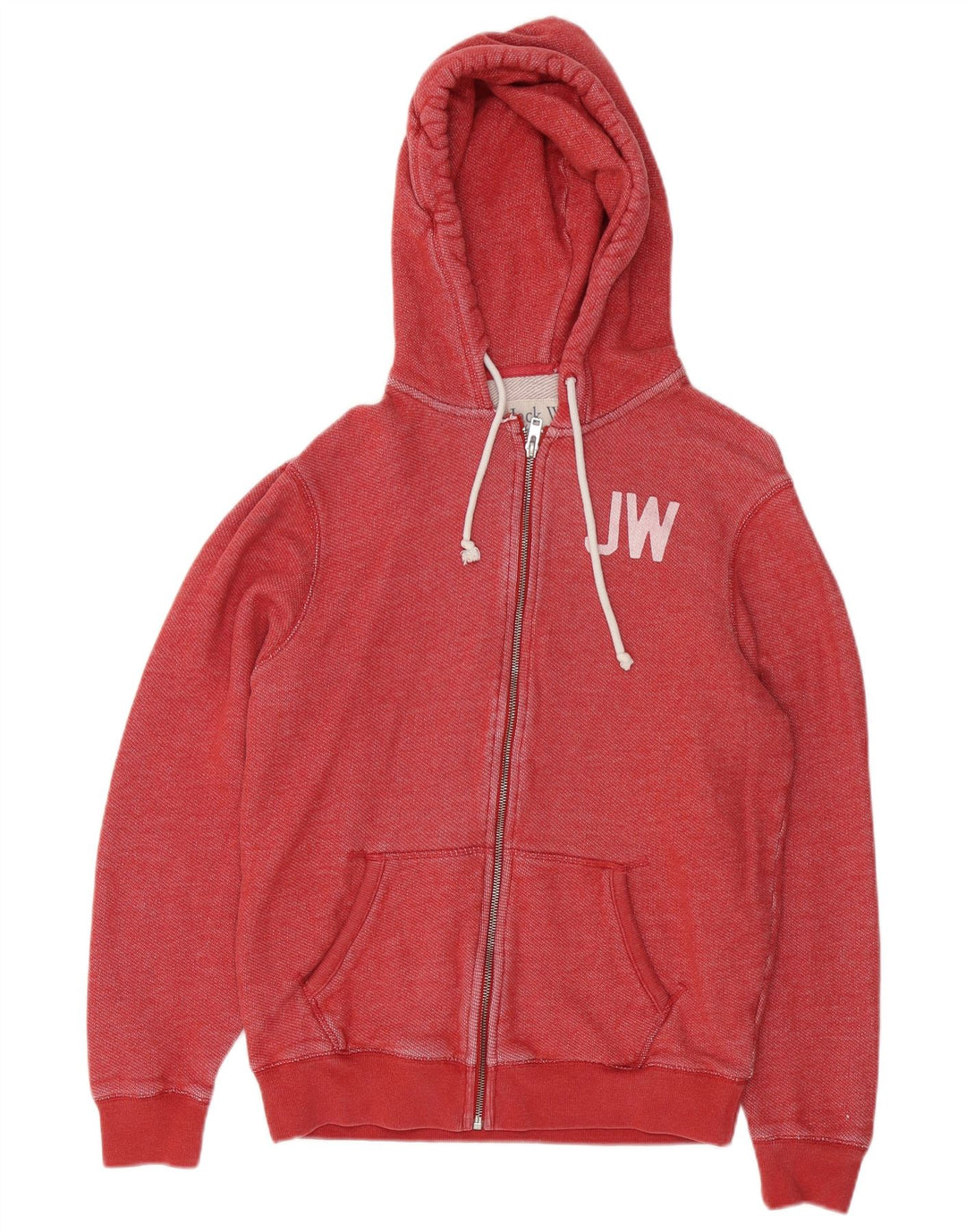 JACK WILLS Mens Graphic Zip Hoodie Sweater Medium Red Cotton