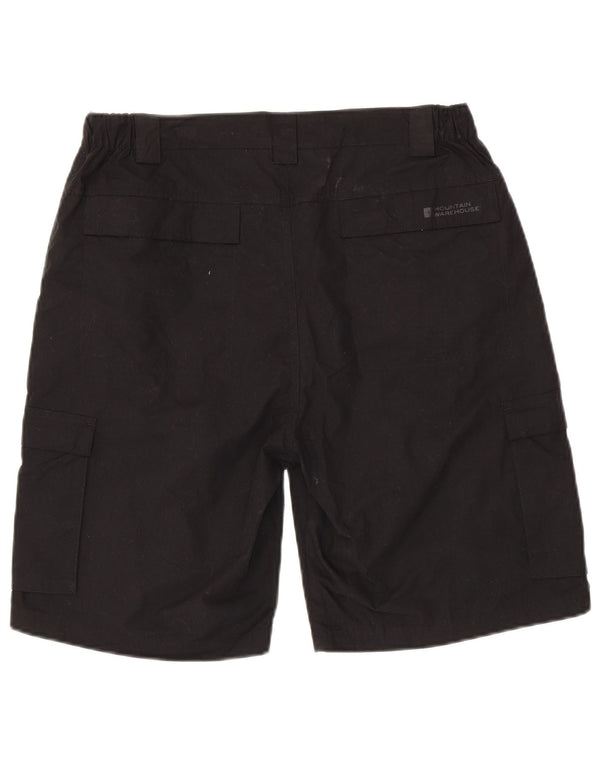 MOUNTAIN WAREHOUSE Mens Cargo Shorts W34 Large  Black Cotton