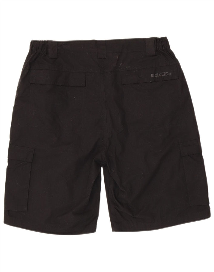 MOUNTAIN WAREHOUSE Mens Cargo Shorts W34 Large  Black Cotton