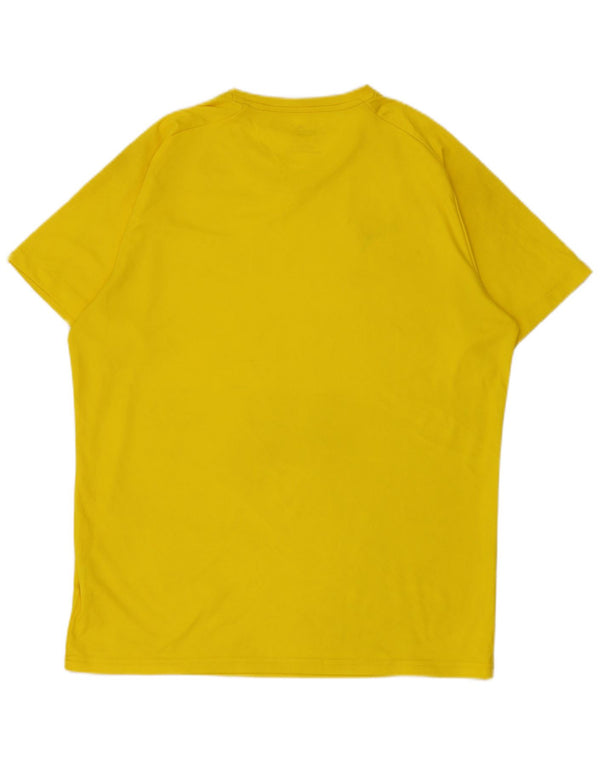 Puma Mens T-Shirt Top Large Yellow Polyester