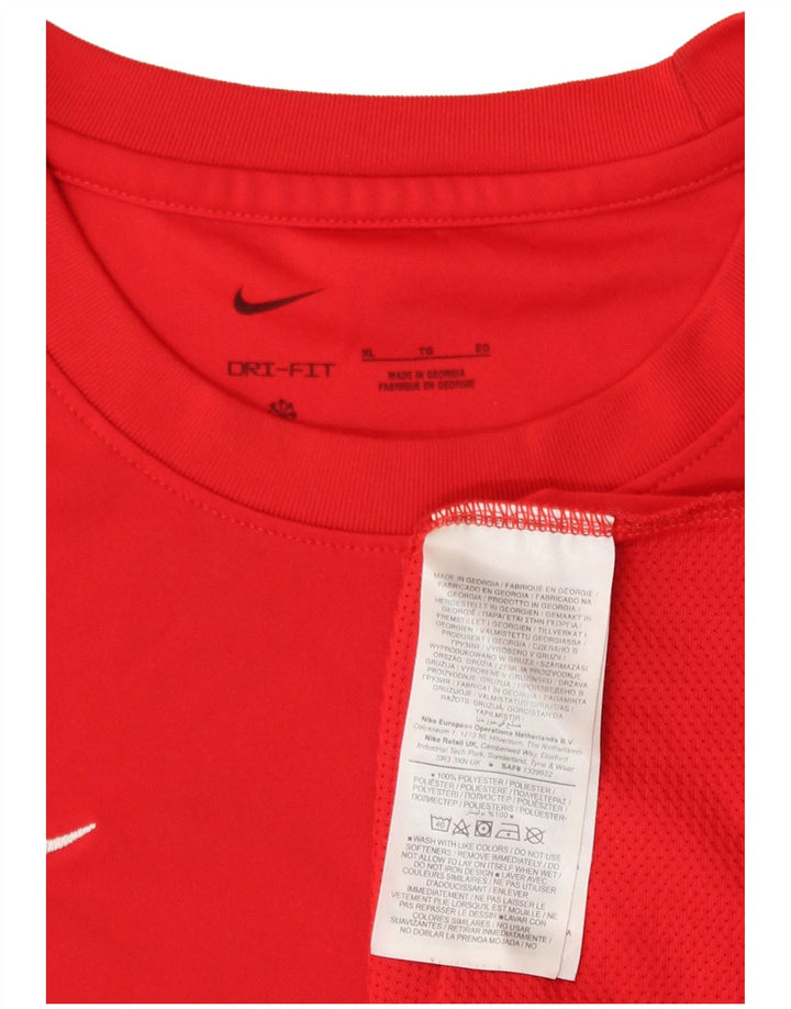 Nike Mens Dri Fit T-Shirt Top XL Red Polyester
