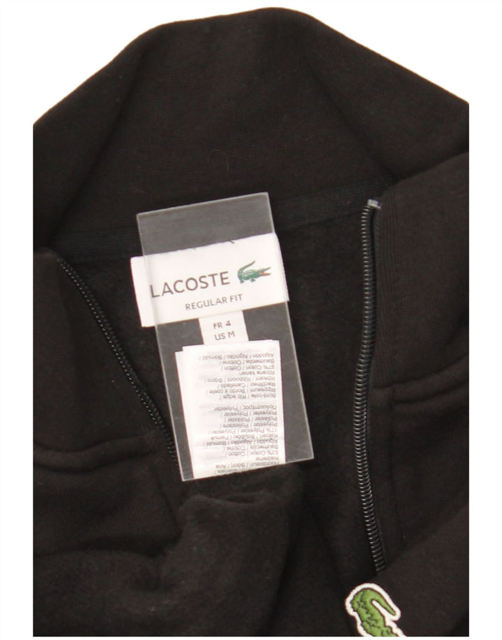 Lacoste Mens Regular Fit Tracksuit Top Jacket Size 4 Medium Black Cotton