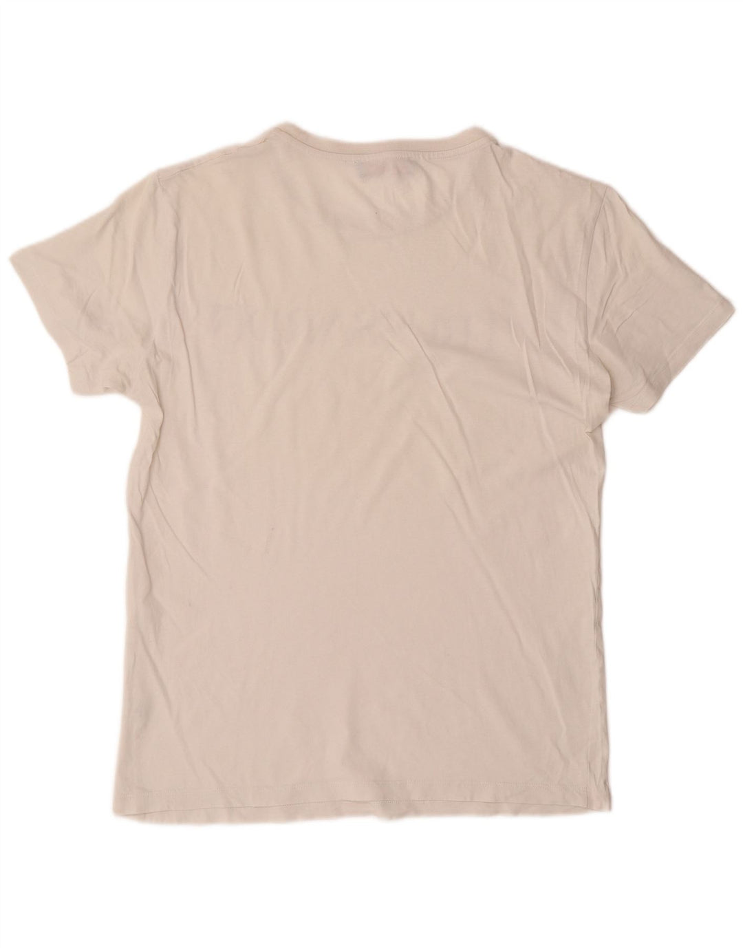 Trussardi Jeans Mens Graphic T-Shirt Top Medium Off White