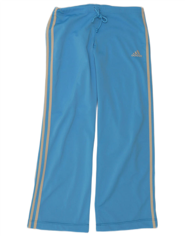 Adidas Womens Wide Leg Tracksuit Trousers UK 14 Medium Blue Polyester