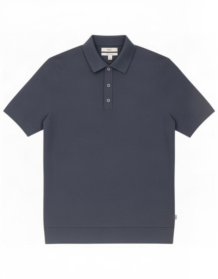 Marks & Spencer Mens Polo Shirt Medium Blue Cotton