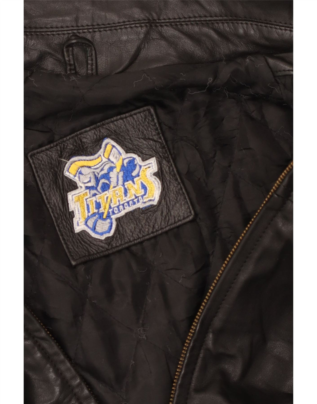 VINTAGE Mens Leather Coat UK 44 2XL Black