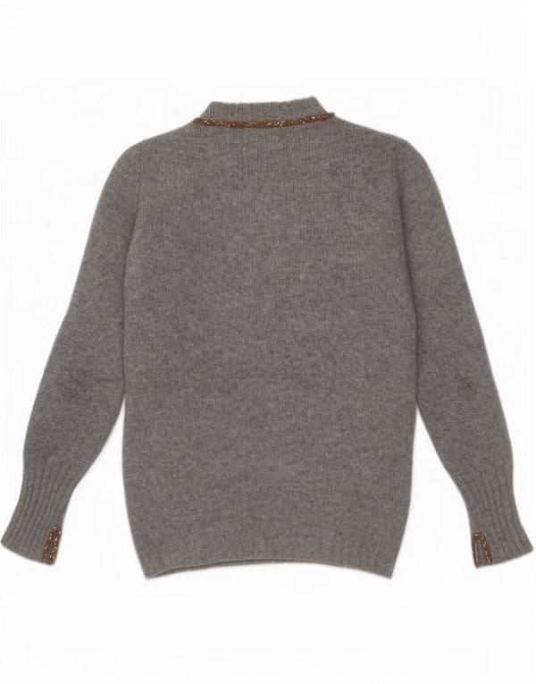 Liapull Womens Crew Neck Jumper Sweater IT 40 Small Grey Cashmere