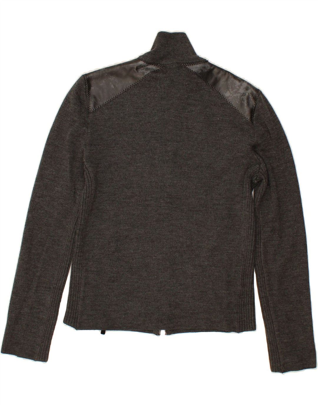 TRUSSARDI Womens Cardigan Sweater UK 12 Medium Grey Wool Vintage Trussardi and Second-Hand Trussardi from Messina Hembry 