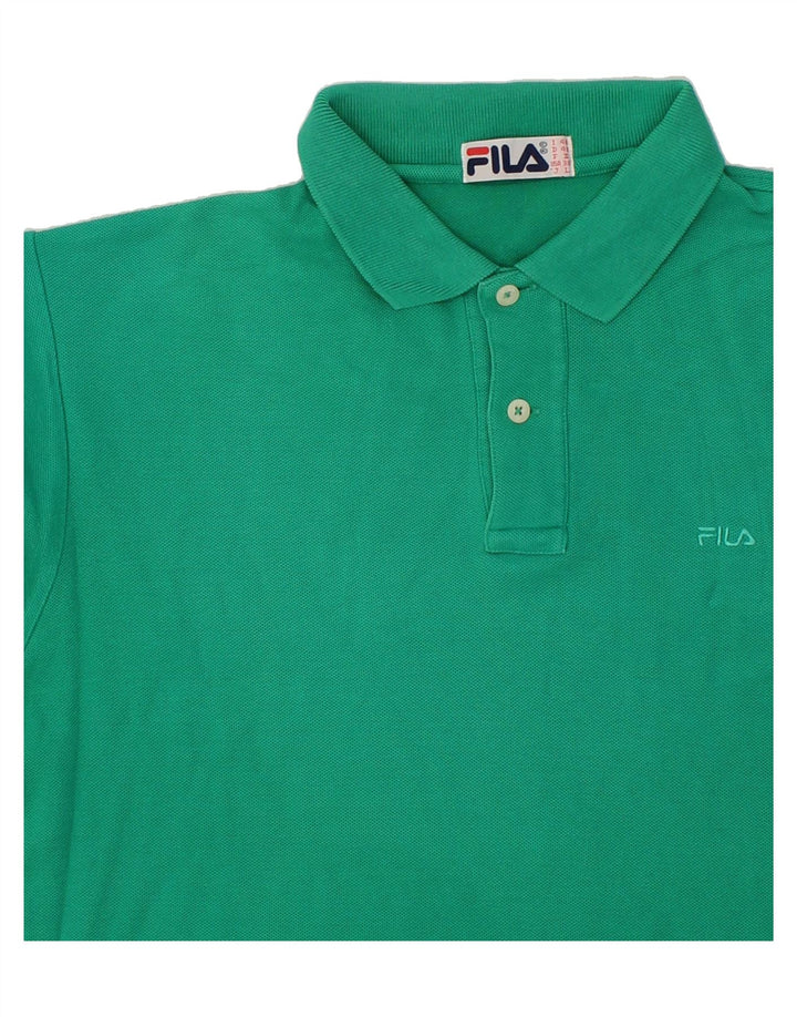 FILA Mens Polo Shirt IT 48 Medium Green Cotton Vintage Fila and Second-Hand Fila from Messina Hembry 