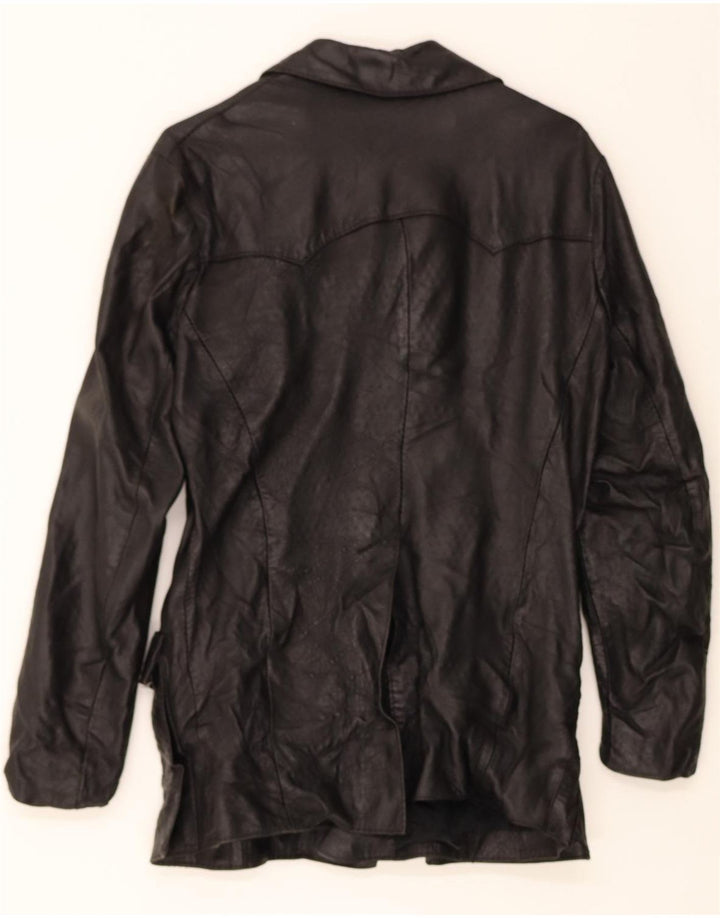 VINTAGE Womens Leather Jacket UK 14 Medium Black Leather Vintage Vintage and Second-Hand Vintage from Messina Hembry 