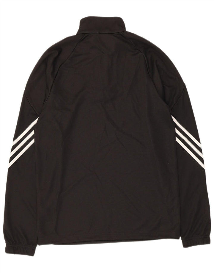 Adidas Mens Climalite Zip Neck Pullover Tracksuit Top Small Black Polyester