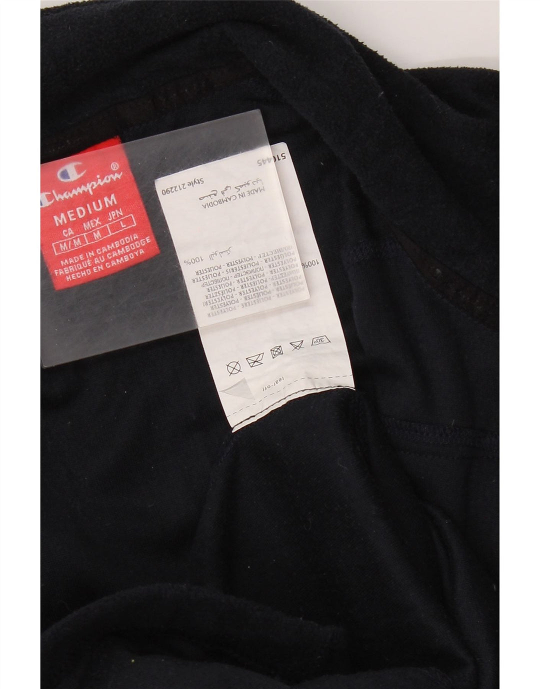 Champion Womens Fleece Jacket UK 14 Medium Navy Blue Polyester