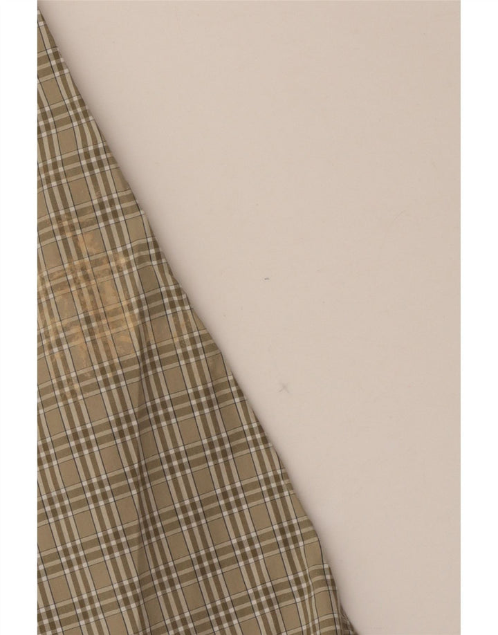 EDDIE BAUER Mens Tall Shirt Large Khaki Check Cotton